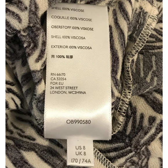 Free People Dark Brown Zebra Jungle Print Asymmetrical Hem Midi Skirt - Size 8 - Picture 10 of 10